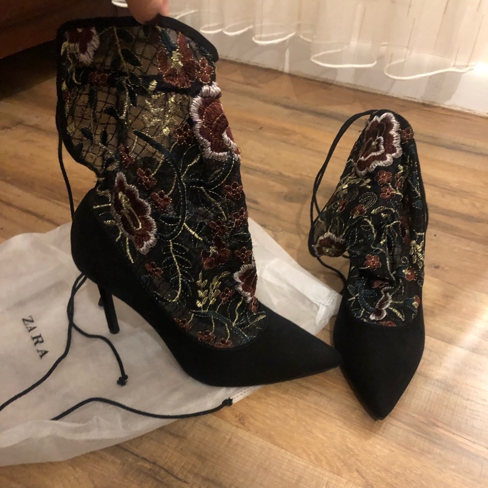 COPY - Zara sock stiletto heels. Size 9 never wor…